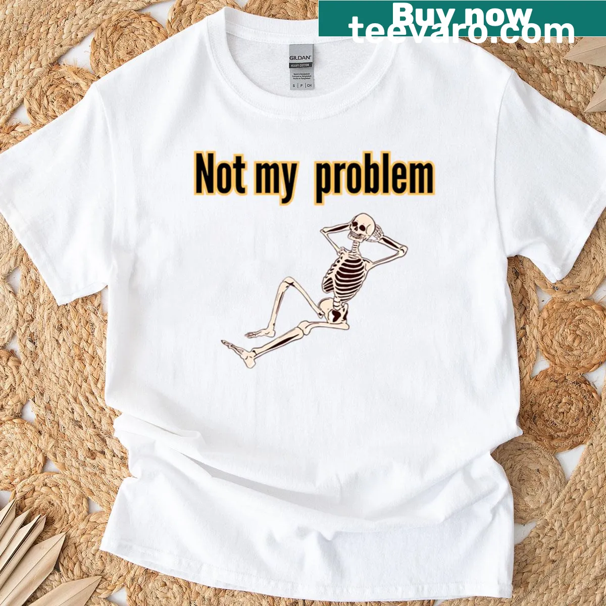Funny oversized t-shirt with the text 'Not My Problem' — on a men's t-shirt