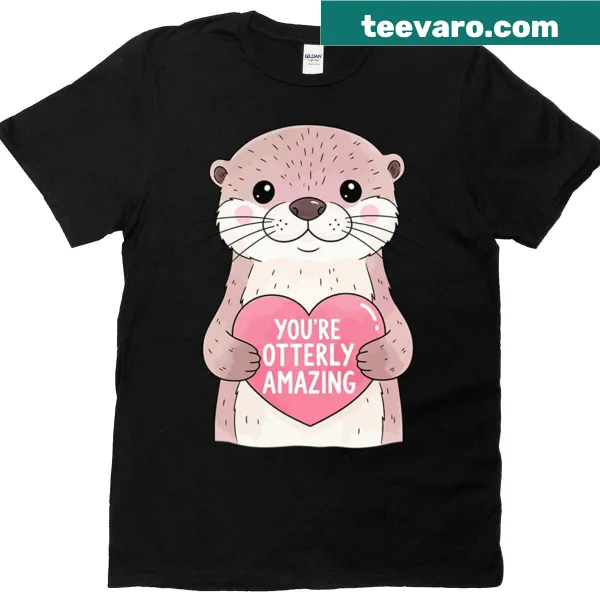 Cute otter graphic promoting love and laughter