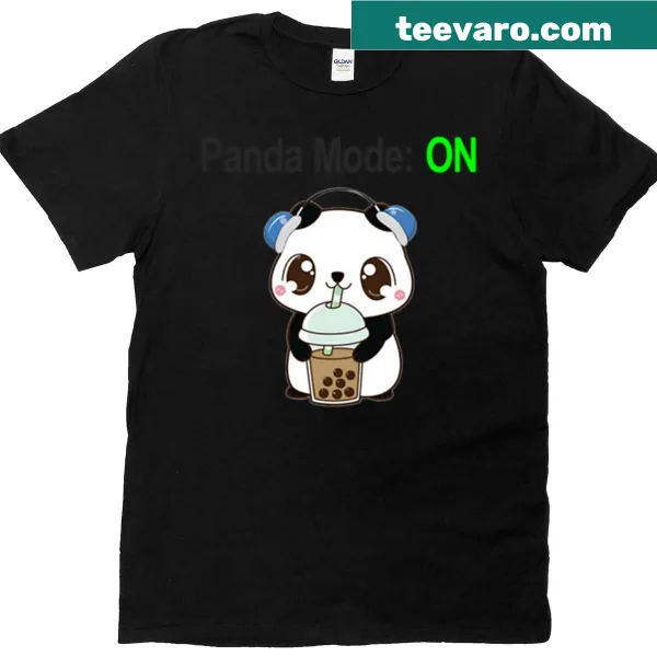 Cute boba panda t-shirt featuring a playful panda design.
