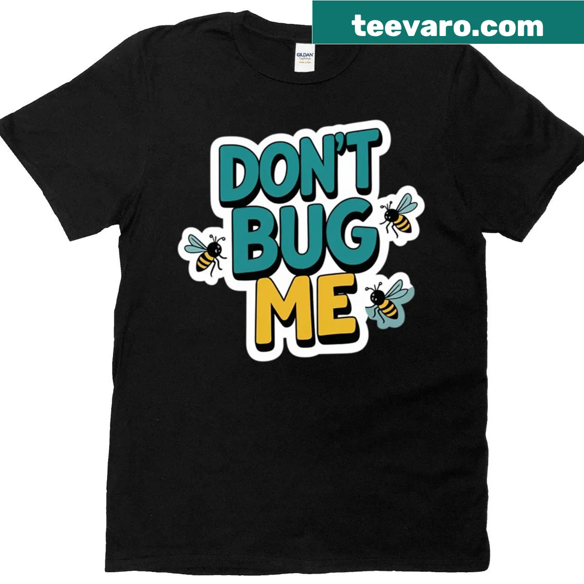 Boxy t-shirt with playful bee and Dont Bug Me quote — on a men's t-shirt