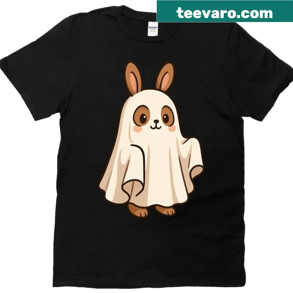 Cute Halloween shirt with a ghostly rabbit design for kids