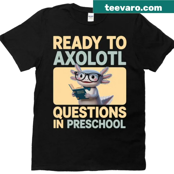 Cute retro shirt with axolotl design and text for preschool kids