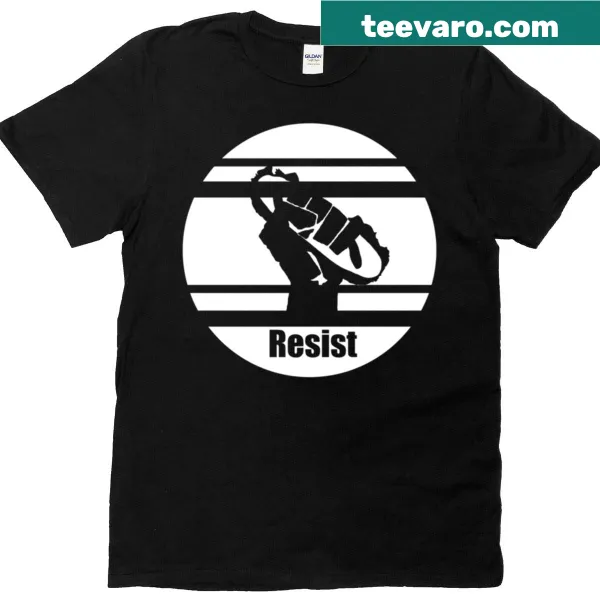 White oversized t-shirt with the phrase 'Resist The Sandwich' printed boldly