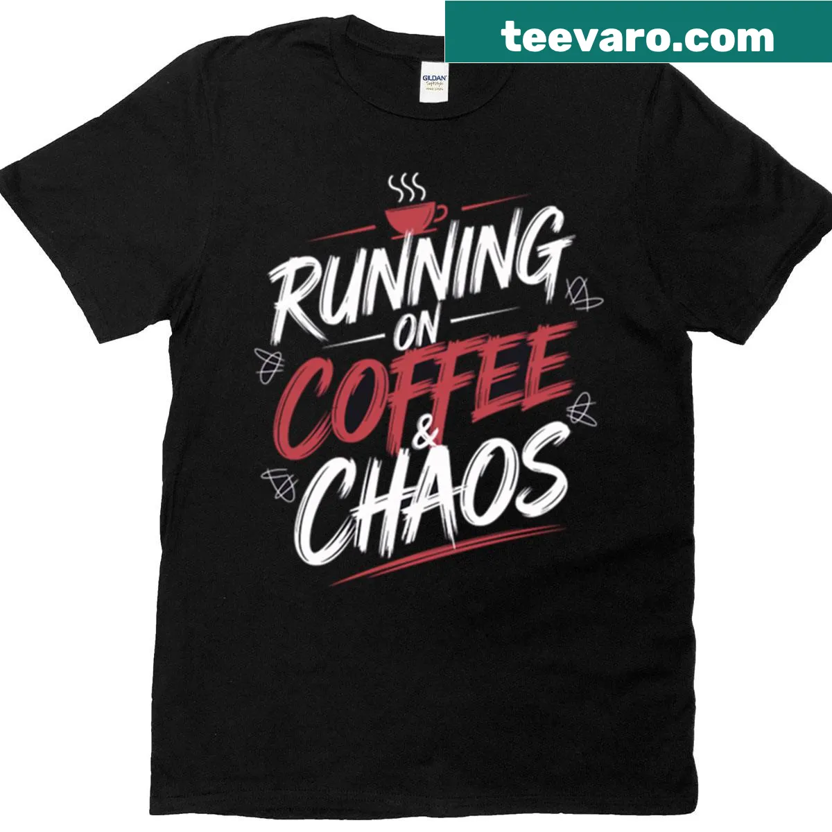 Bold coffee lover quote on a casual t-shirt. — on a men's t-shirt