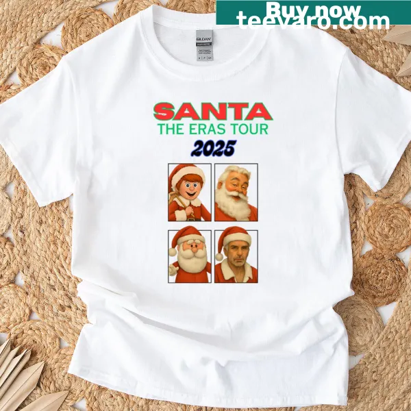 Nostalgic Santa t-shirt referencing Eras Tour concept
