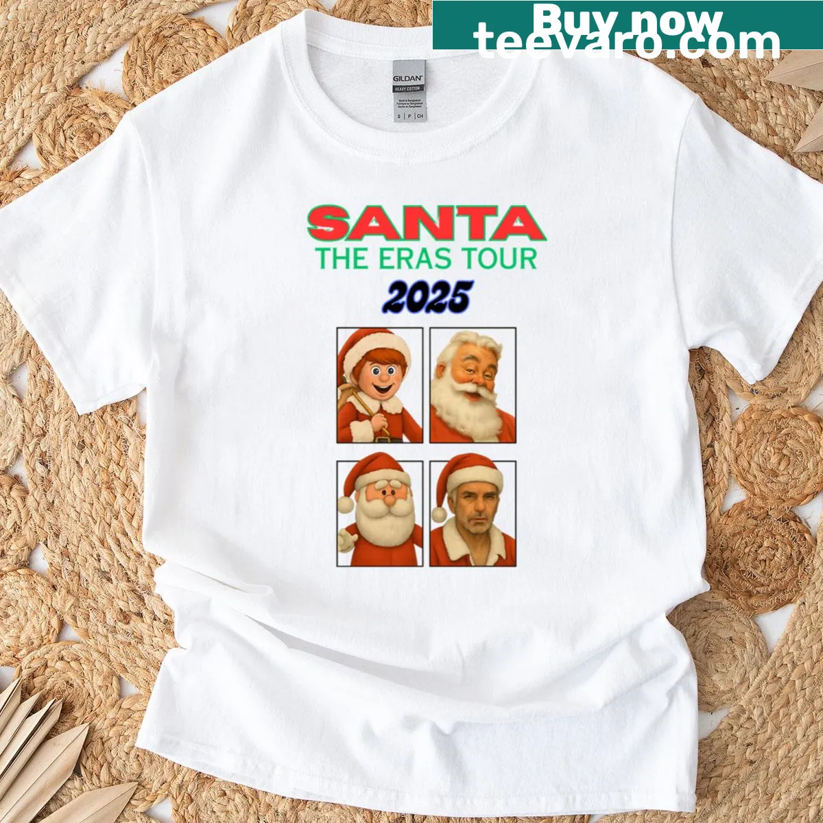 Nostalgic Santa t-shirt referencing Eras Tour concept — on a men's t-shirt