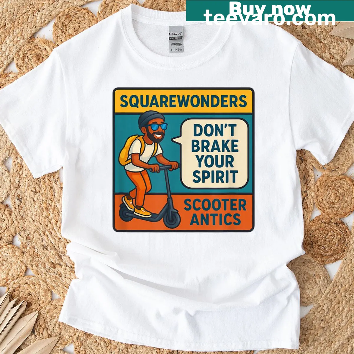 Scooter-themed motivational T-shirt for teens — on a men's t-shirt