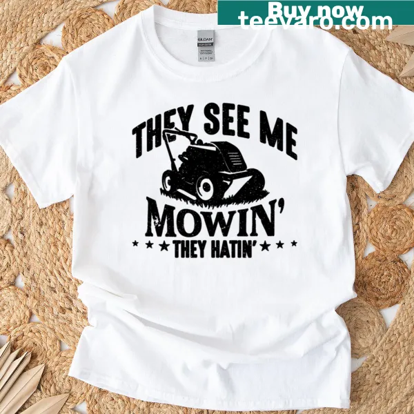 Funny landscaping-themed graphic on a shirt