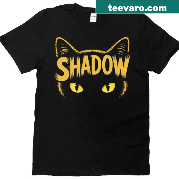 Silhouette design of a cat on an oversized t-shirt.