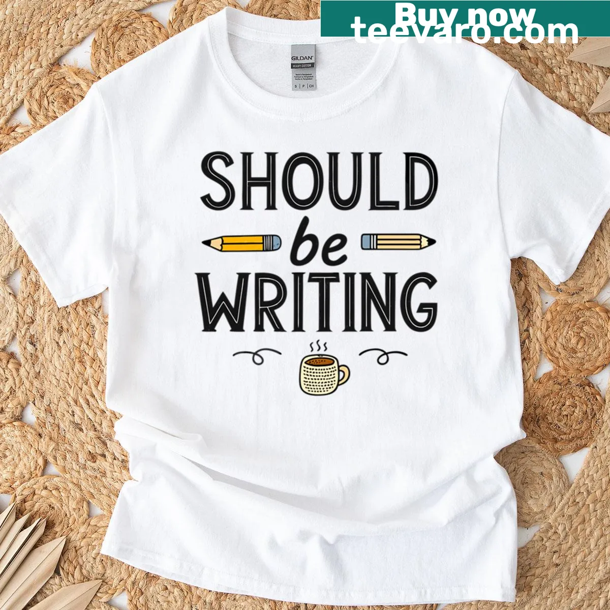 Minimalist text design on a t-shirt for writers and students — on a men's t-shirt