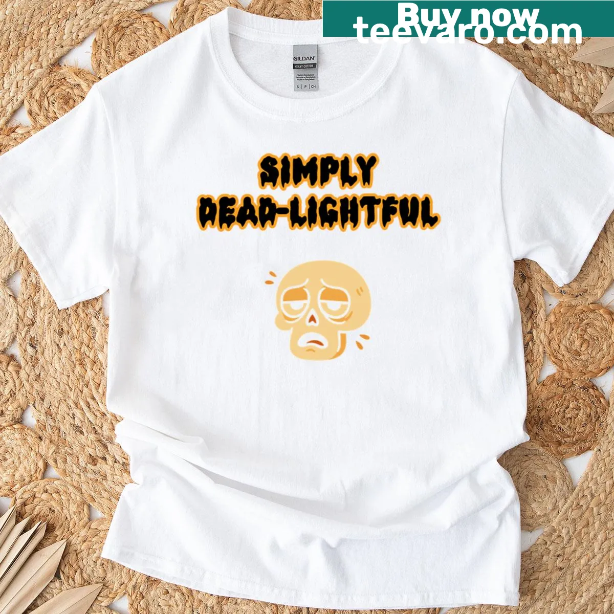 Cute cartoon skeleton illustration for Halloween oversized T-shirt — on a men's t-shirt