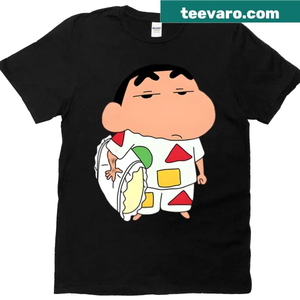 Cute t-shirt featuring a sleepy Shinchan cartoon character