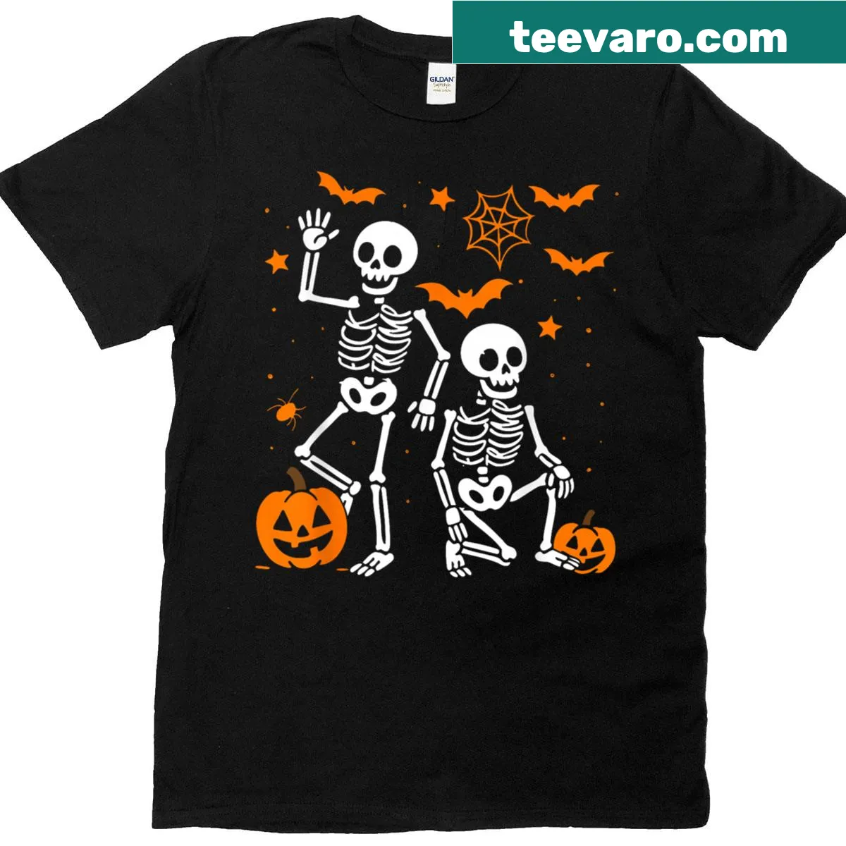 Sarcastic t-shirt featuring a skeleton in costume — on a men's t-shirt