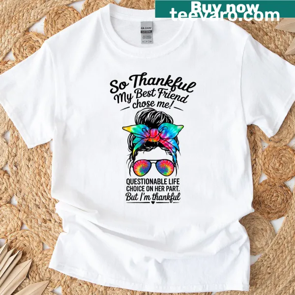 Sentimental tee for moms with the phrase about friendship and humor
