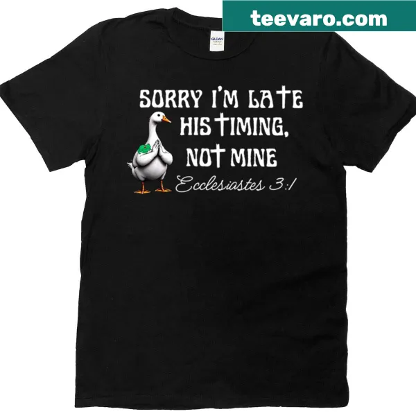 Funny Christian T-shirt with duck graphic and humorous text
