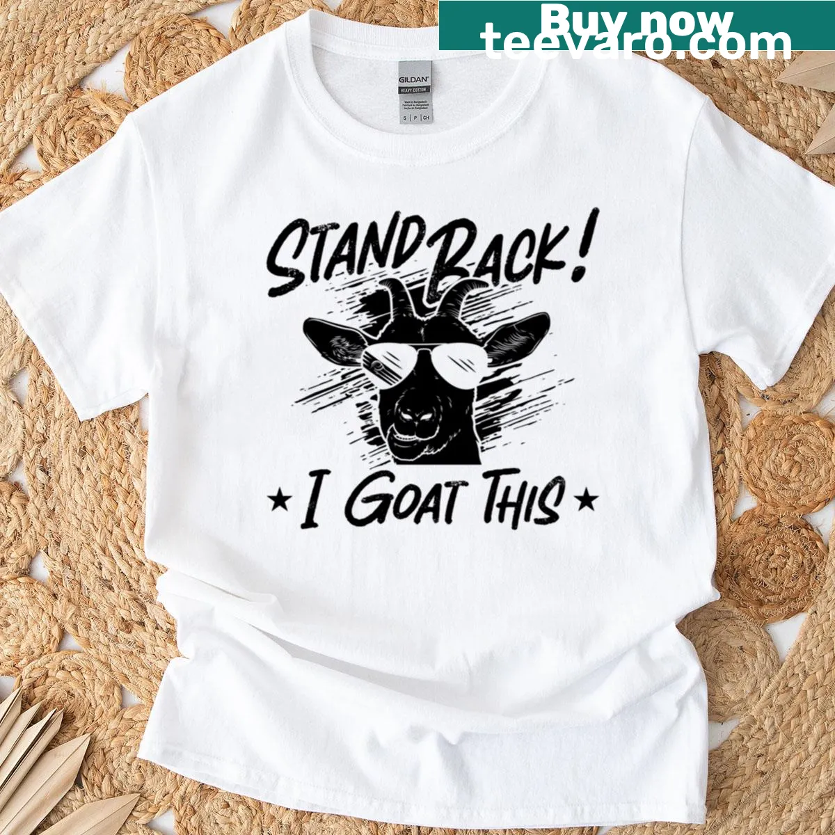 Vintage-style tee with a goat graphic and humorous text for farmers — on a men's t-shirt