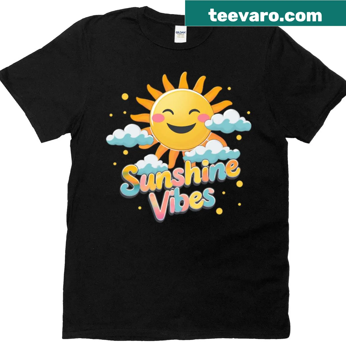 Cute T-shirt with a cheerful sunshine graphic and positive text — on a men's t-shirt