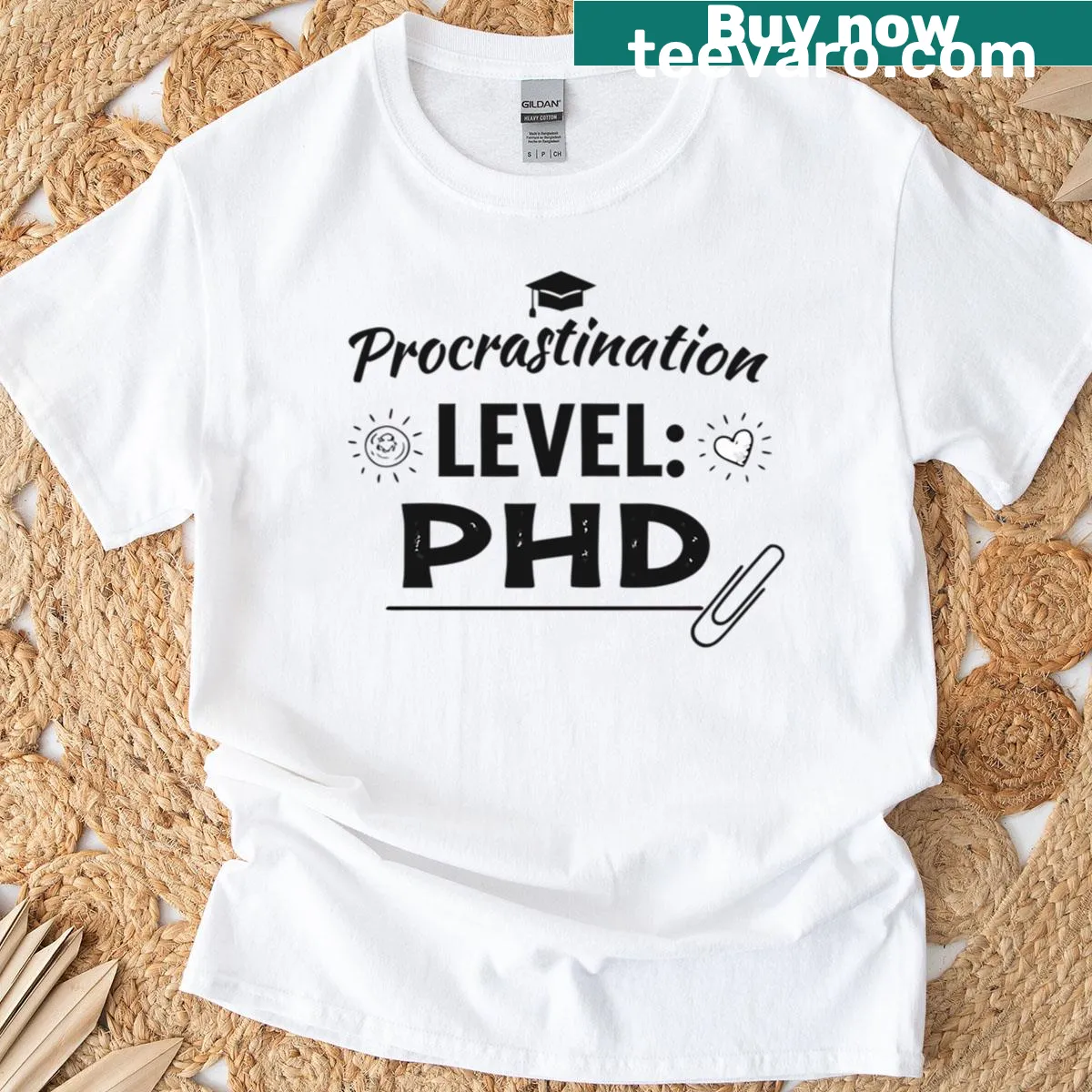 T-shirt featuring 'Thesis Loading' graphic designed for grad students — on a men's t-shirt