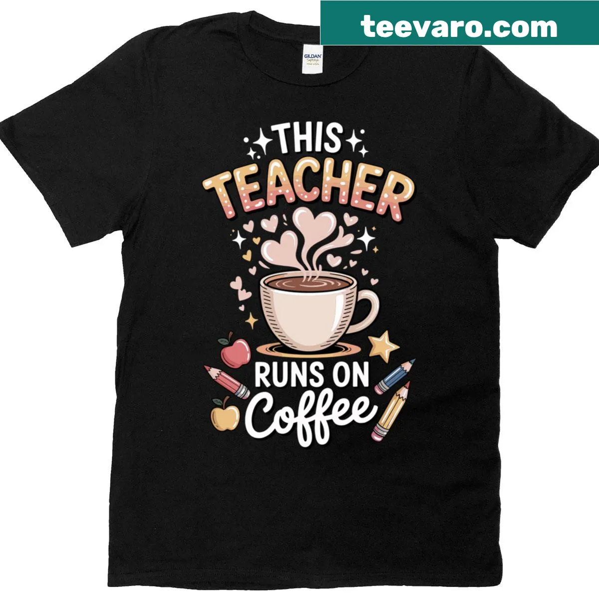 Funny teacher's T-shirt with coffee quote for educators — on a men's t-shirt