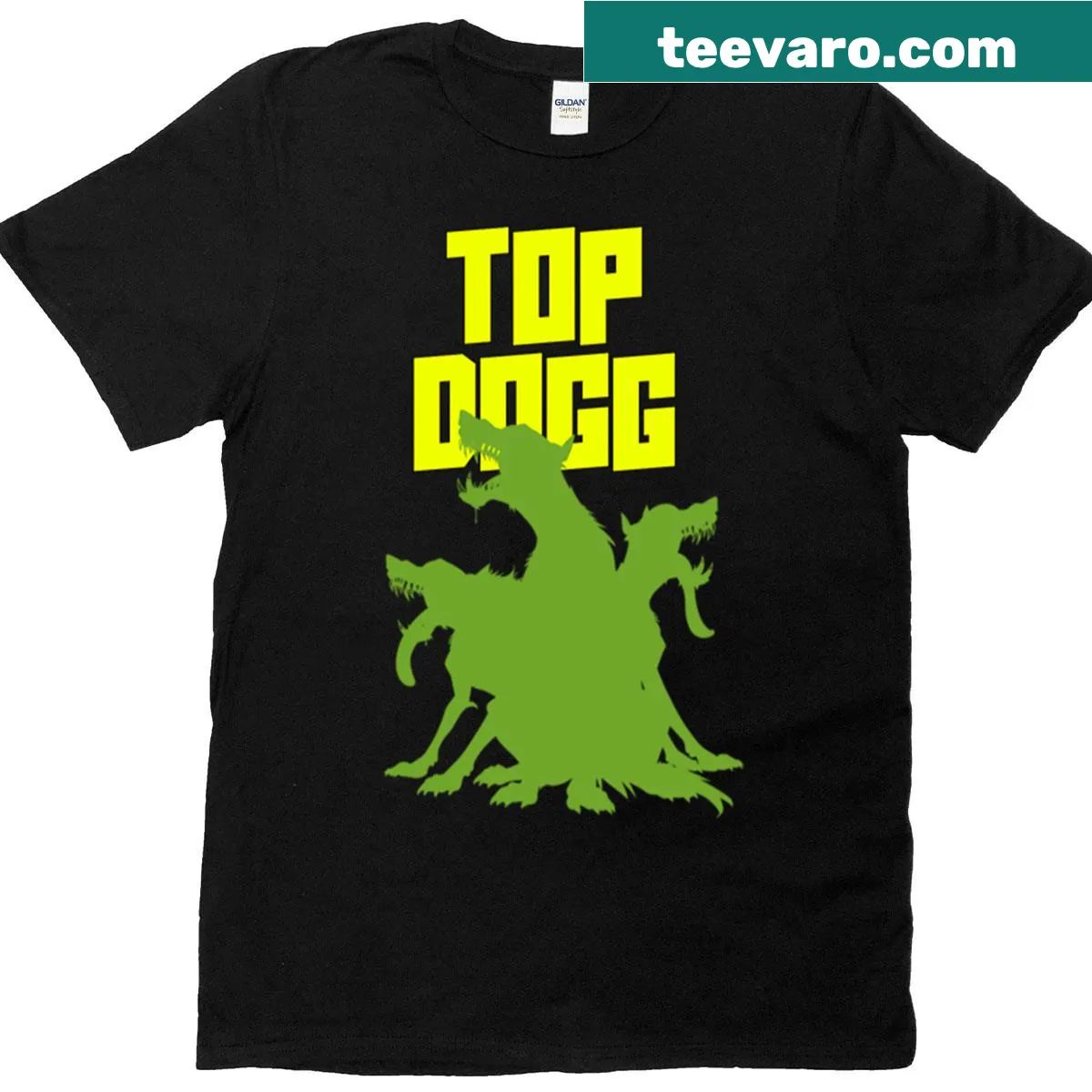 Bold statement T-shirt with 'Top Dog' graphic for leaders — on a men's t-shirt