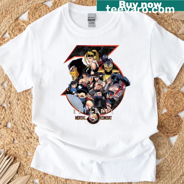 Graphic of Mortal Combat characters on T-shirt