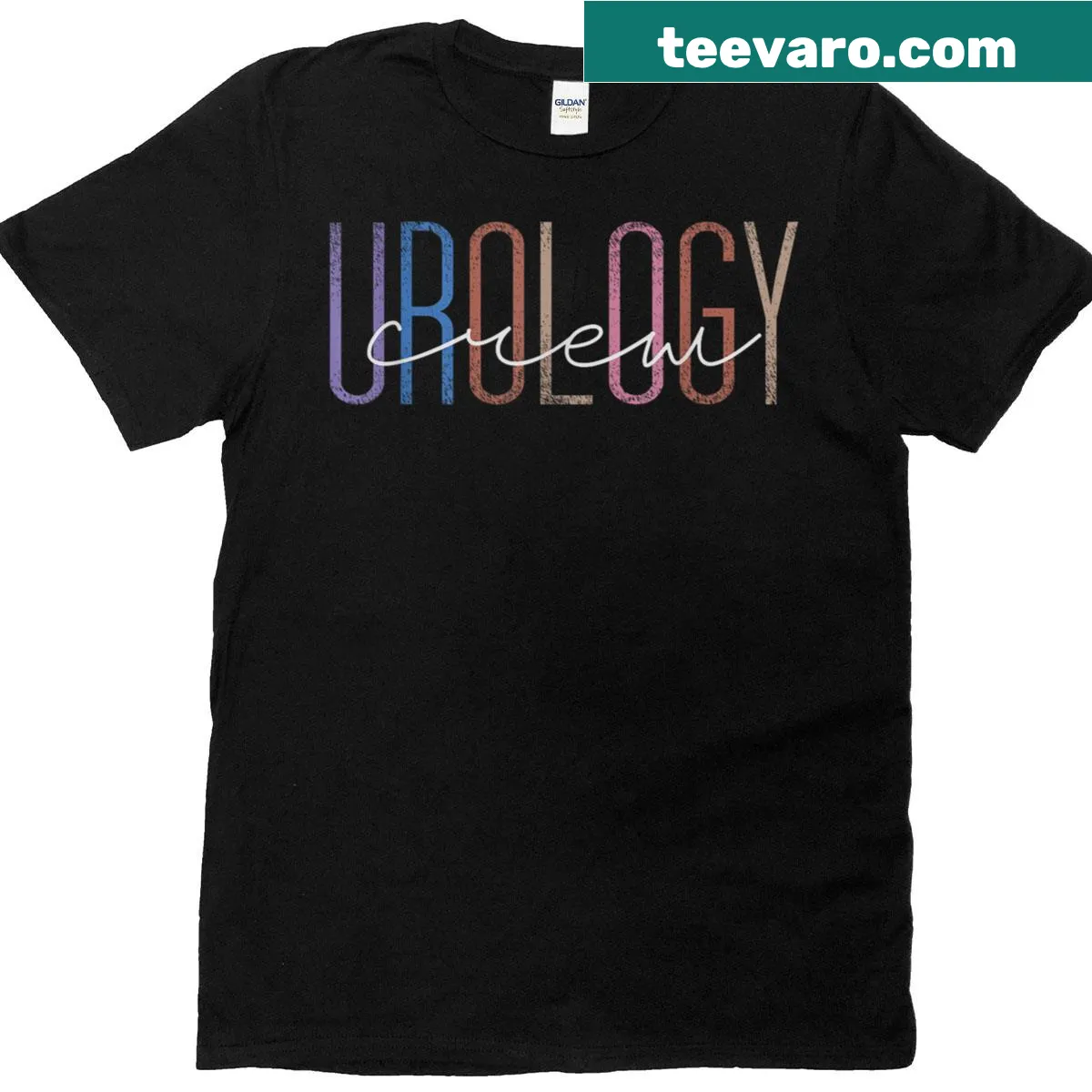 T-shirt for urology professionals featuring 'Urology Crews' text — on a men's t-shirt
