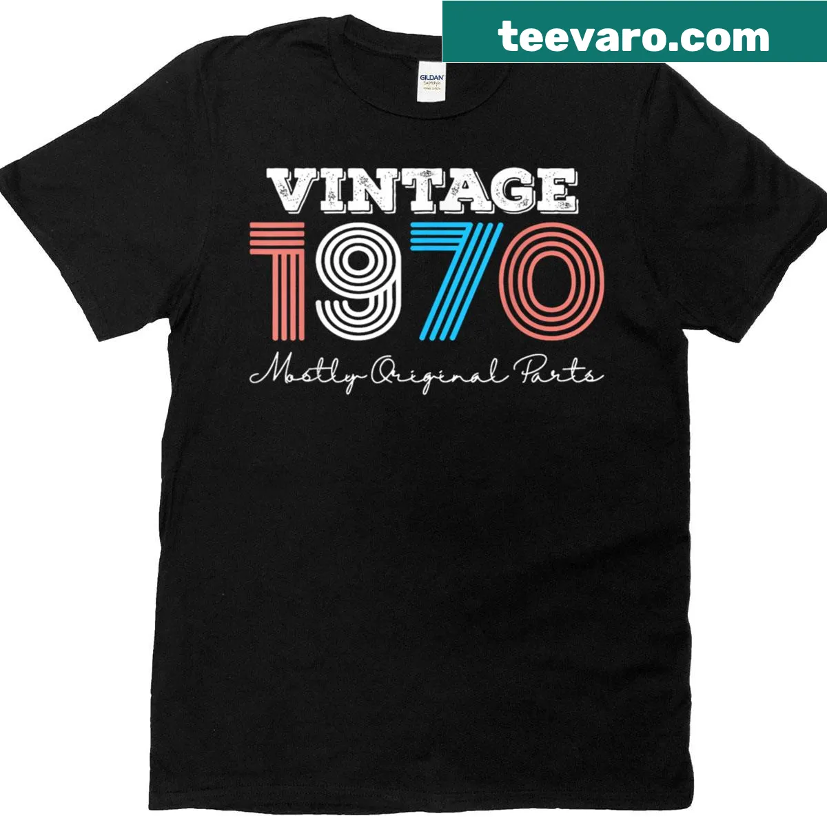 Vintage birthday T-shirt with humorous slogan about age — on a men's t-shirt