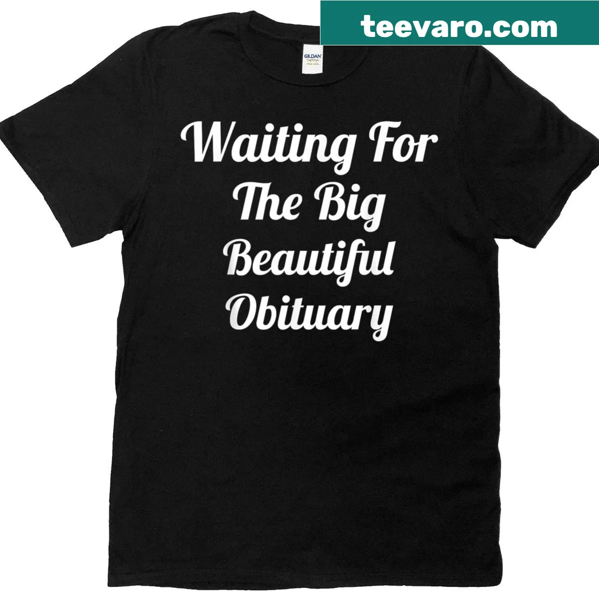 Sarcastic T-shirt featuring a humorous saying about waiting — on a men's t-shirt