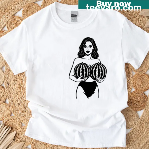 Pop art illustration T-shirt featuring a watermelon girl