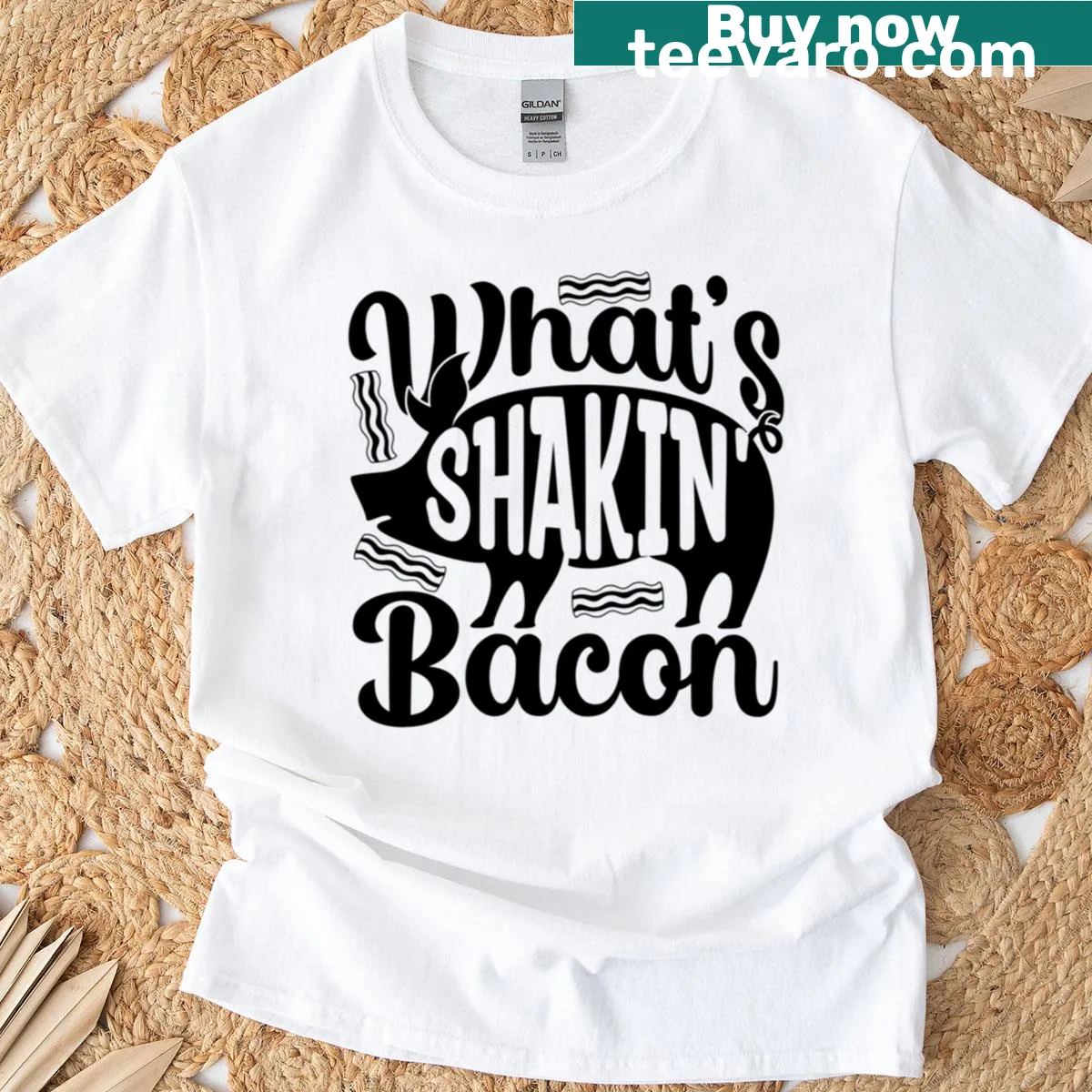 Oversized T-shirt with a playful pig illustration and humorous text about farming — on a men's t-shirt