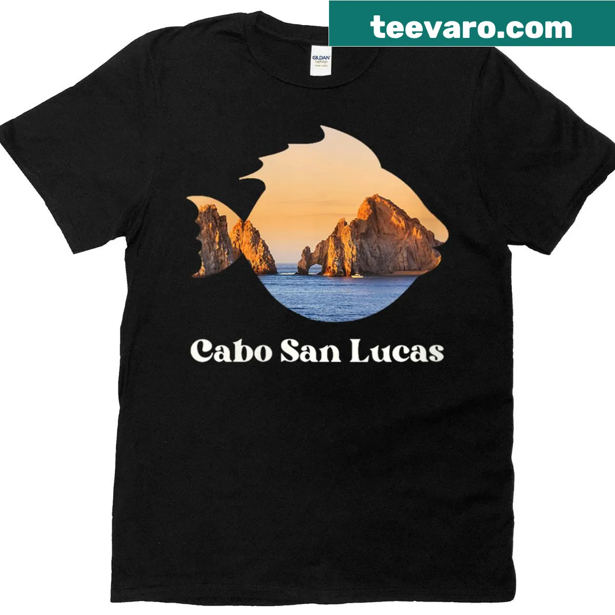 Vintage-style Cabo San Lucas souvenir t-shirt for women. — on a men's t-shirt