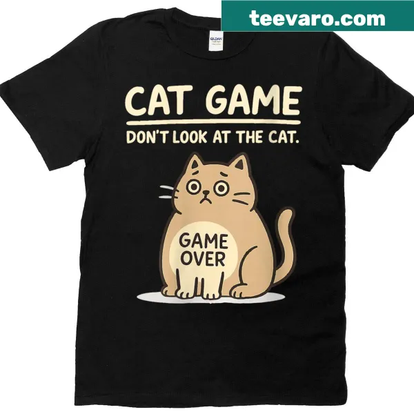 Funny retro design with 'Game Over' and a cat illustration for cat lovers