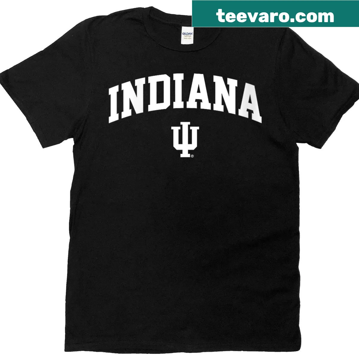 Indiana Hoosiers wordmark graphic tee for women — on a men's t-shirt