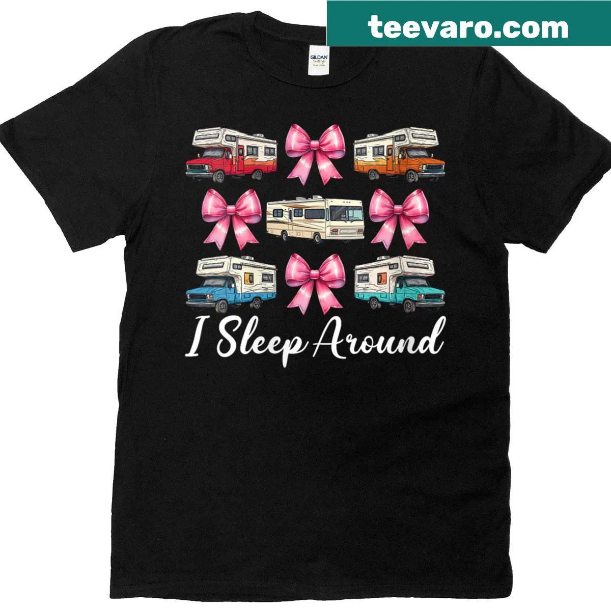 Humorous RV camping shirt for adventurous women — on a men's t-shirt