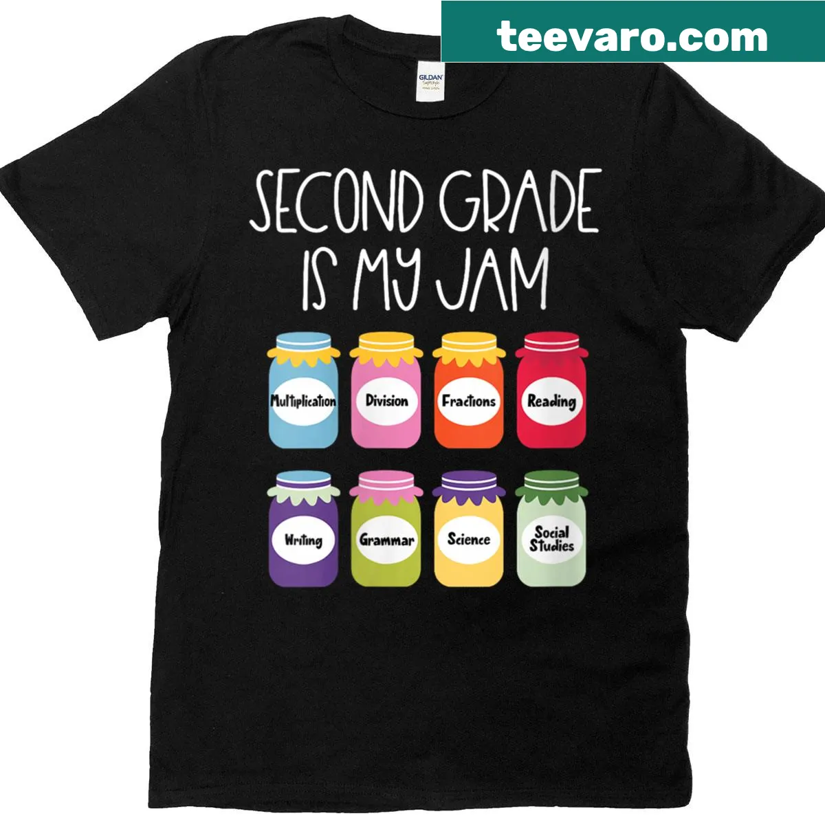 T-shirt for women featuring a second grade teacher design — on a men's t-shirt