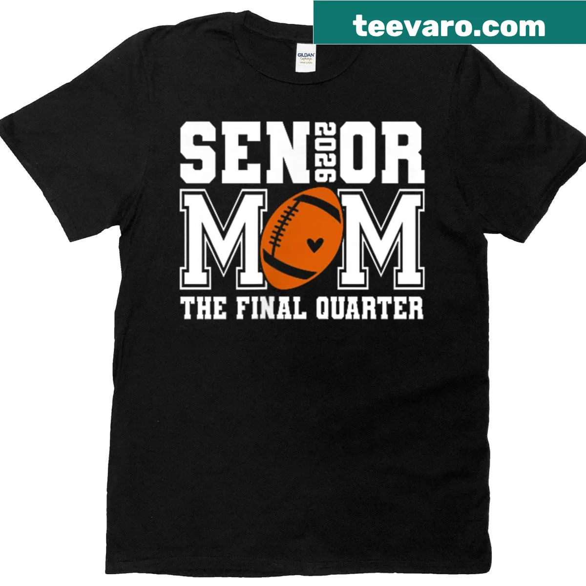 Football Mom T-shirt with 2026 and The Final Quarter design — on a men's t-shirt