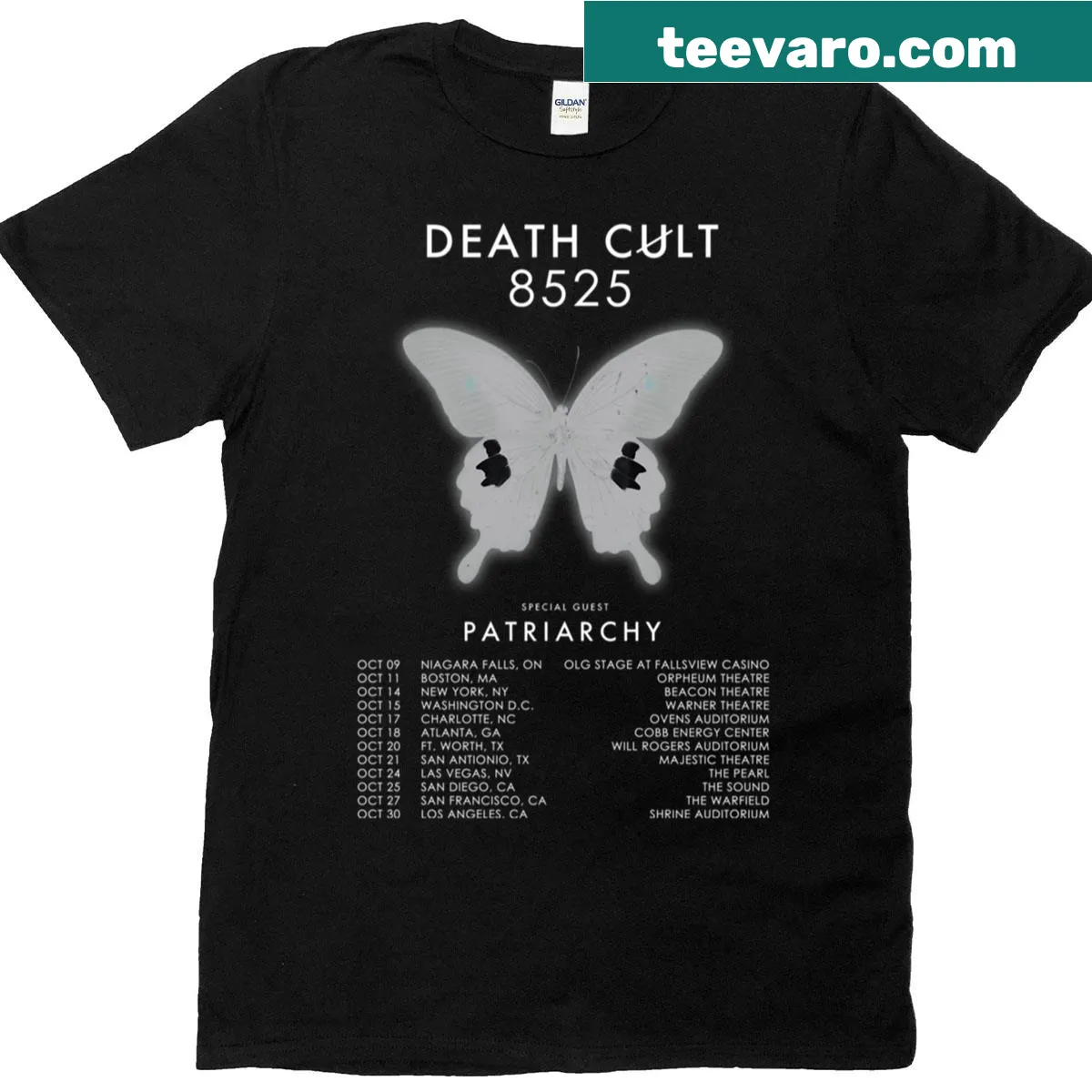 Playful typographic T-shirt celebrating patriarchy — on a men's t-shirt