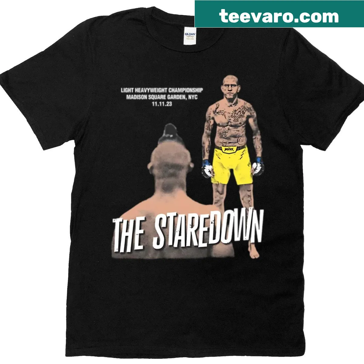 Dynamic T-shirt featuring the staredown between Alex Pereira and Jiri Prochazka — on a men's t-shirt