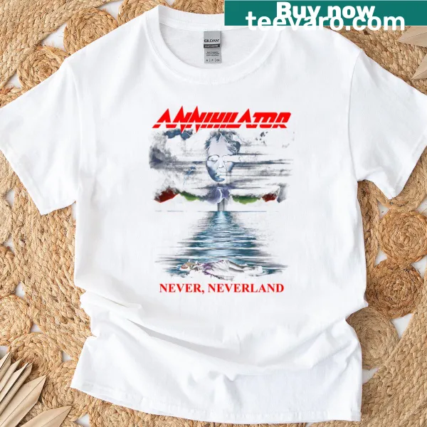 T-shirt featuring bold Annihilator Never Neverland album artwork