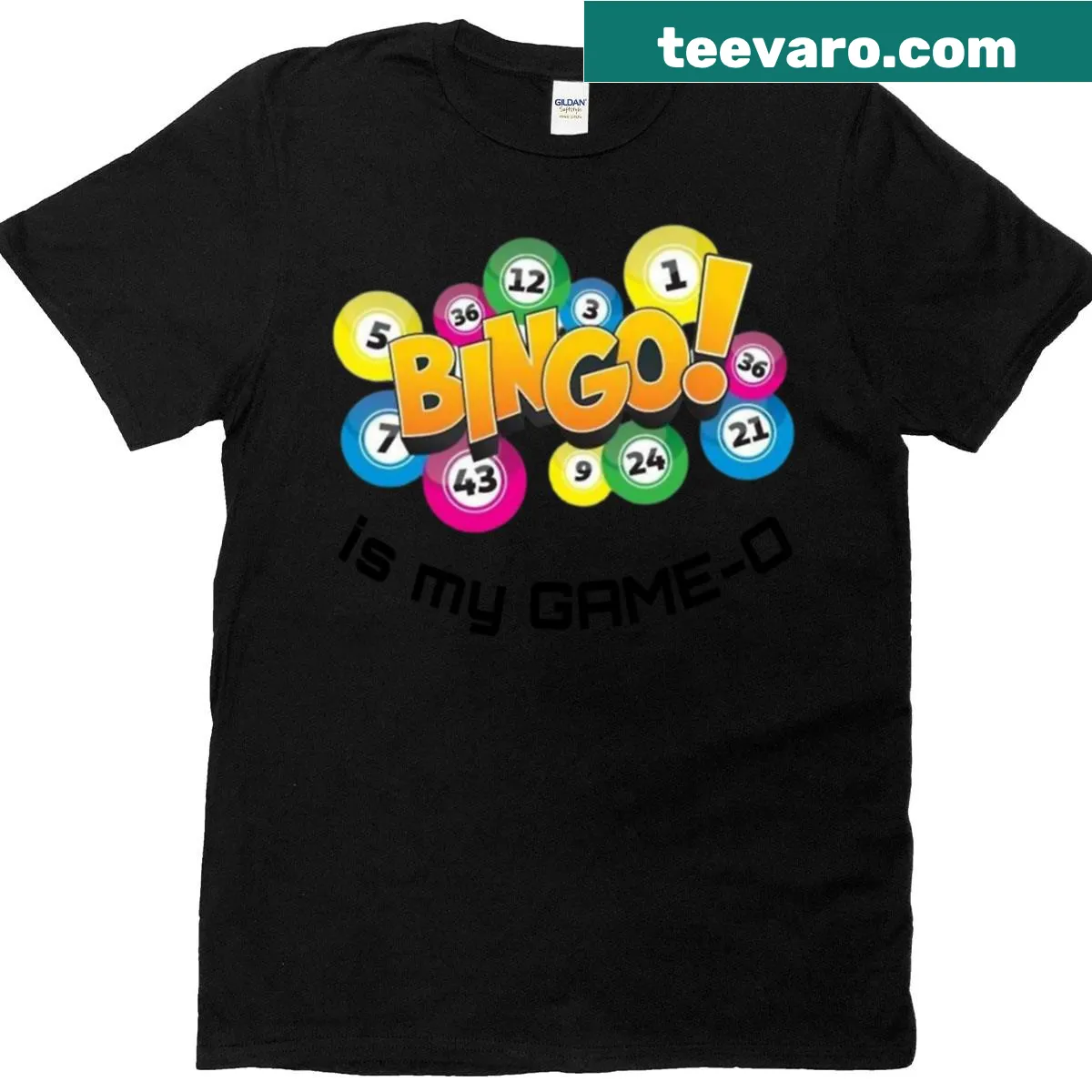 Funny bingo-themed t-shirt for grandma with playful typography — on a men's t-shirt