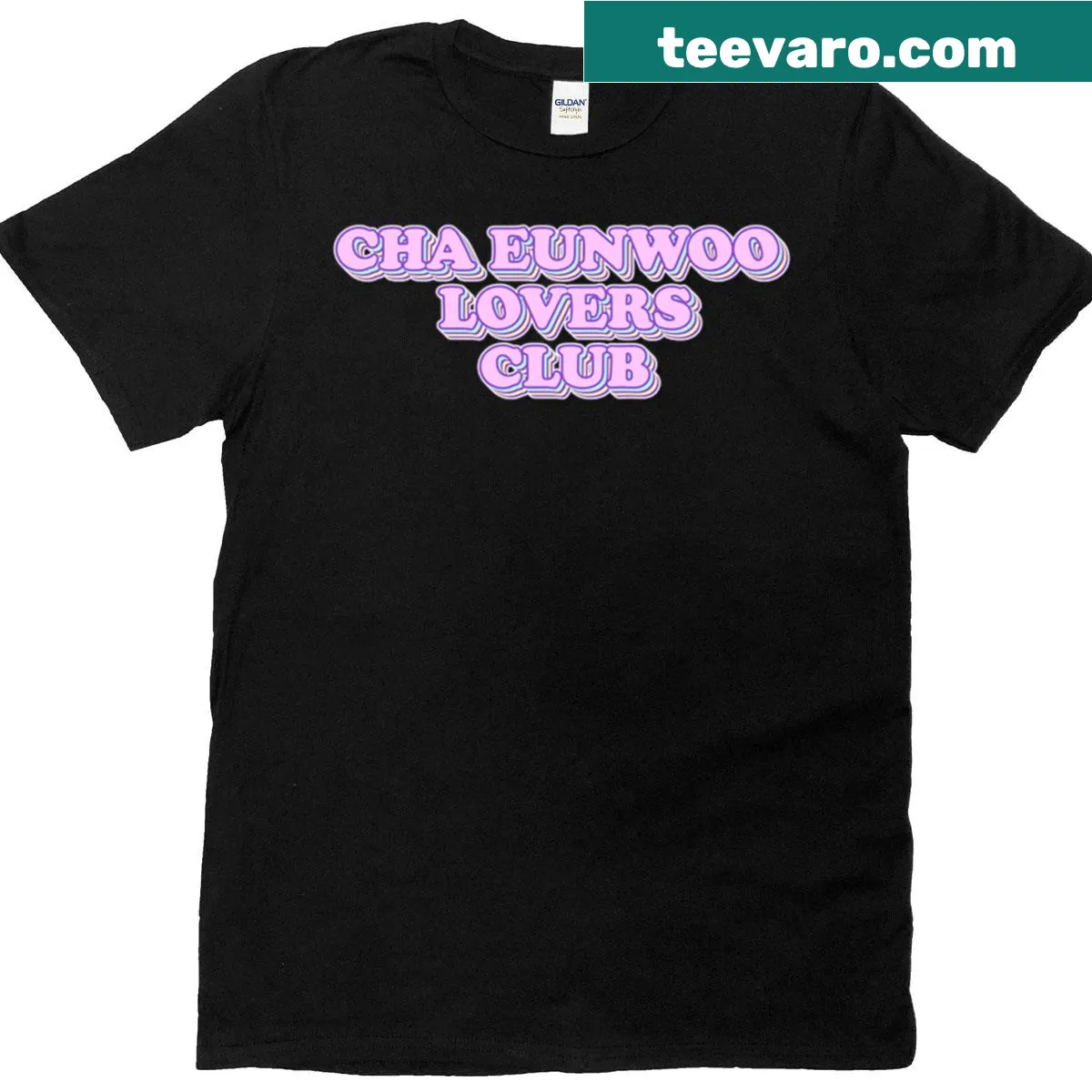 Retro typography for Cha Eunwoo Lovers Club — on a men's t-shirt
