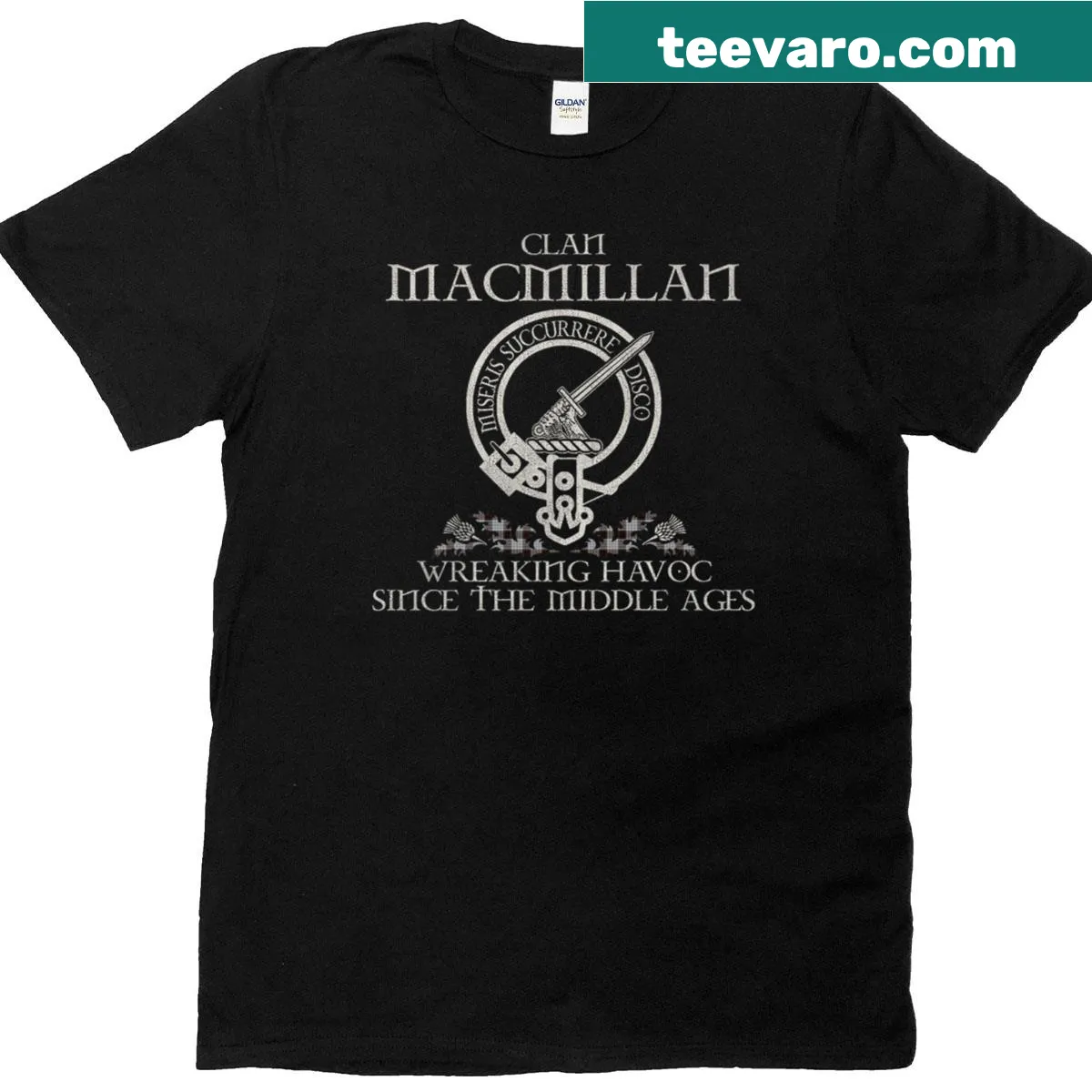 Scottish Clan Macmillan crest T-shirt for heritage lovers — on a men's t-shirt