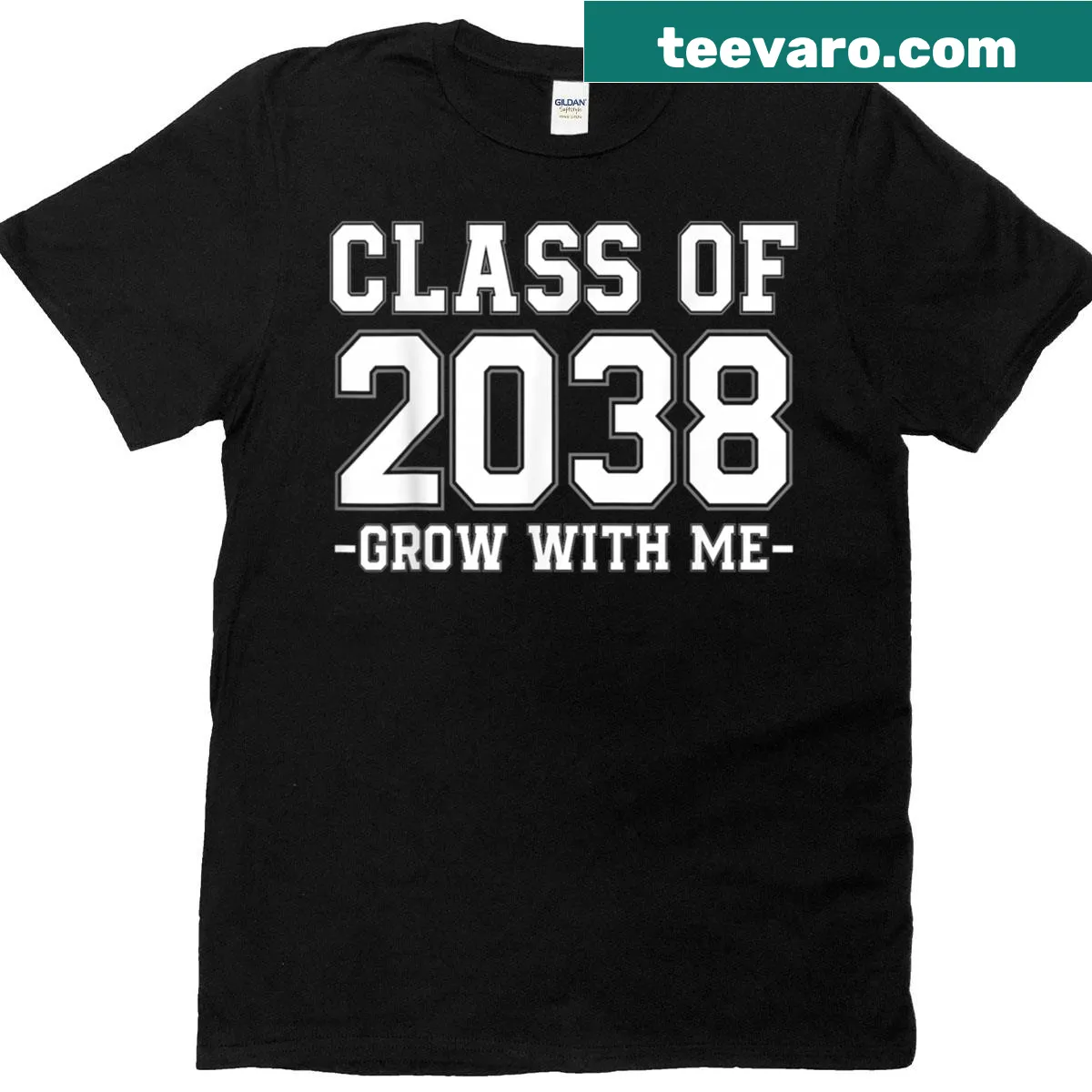 Funny graduation T-shirt featuring Class of 2038 and playful graphics — on a men's t-shirt