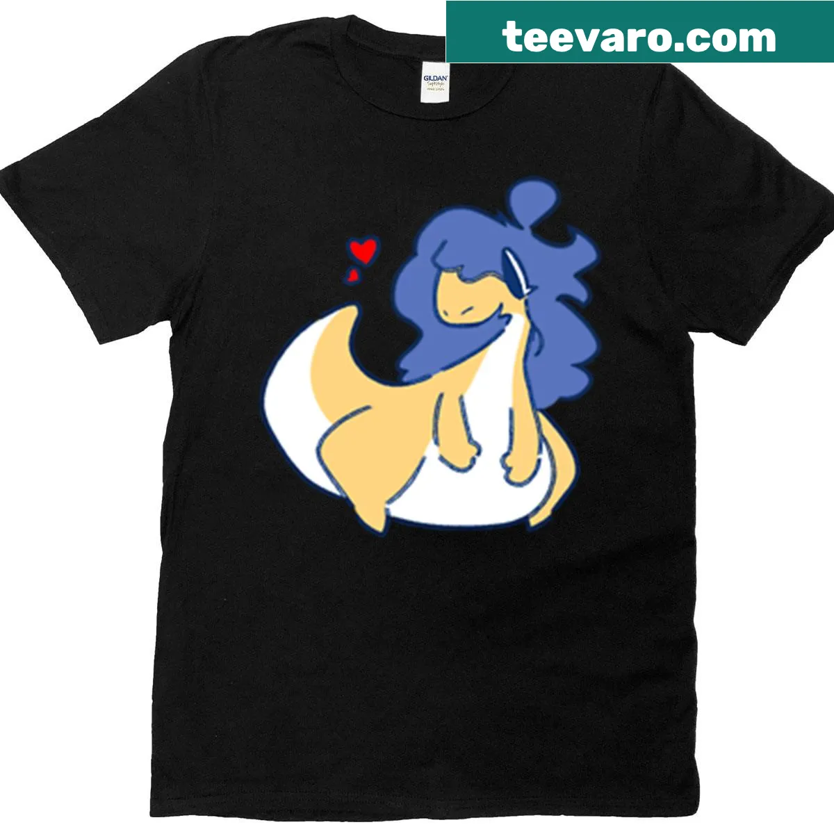 Cute cartoon-style t-shirt featuring a yellow dragon — on a men's t-shirt