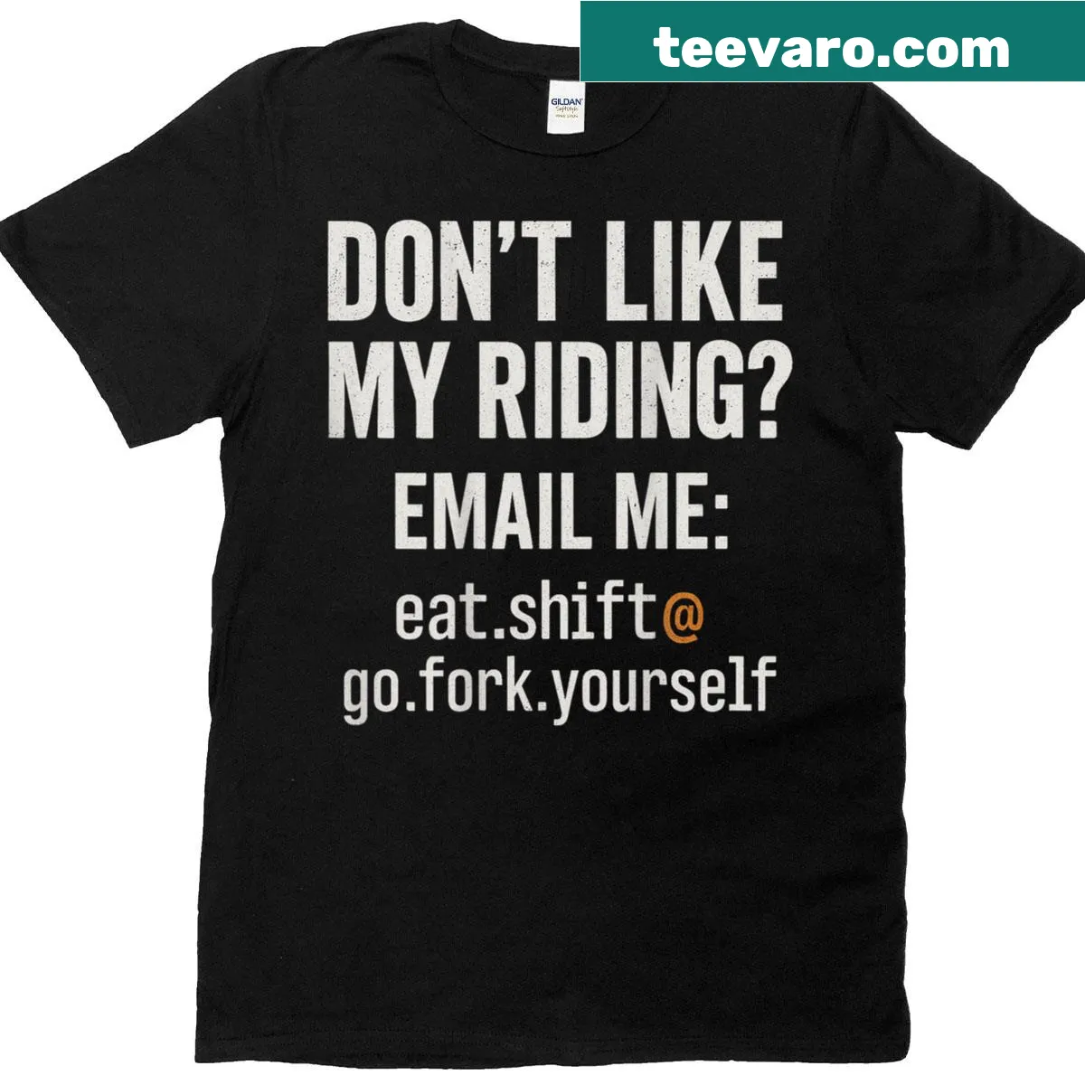 Funny biker T-shirt with humorous saying about riding — on a men's t-shirt