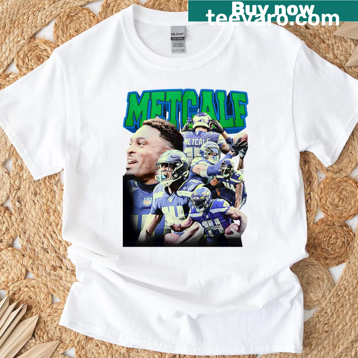 Vintage bootleg collage football t-shirt featuring dynamic athlete art. — on a men's t-shirt
