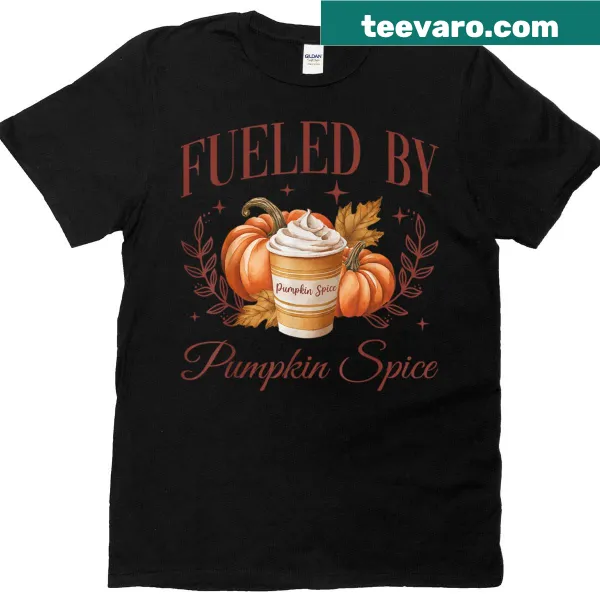 Vintage pumpkin spice coffee T-shirt with autumn theme