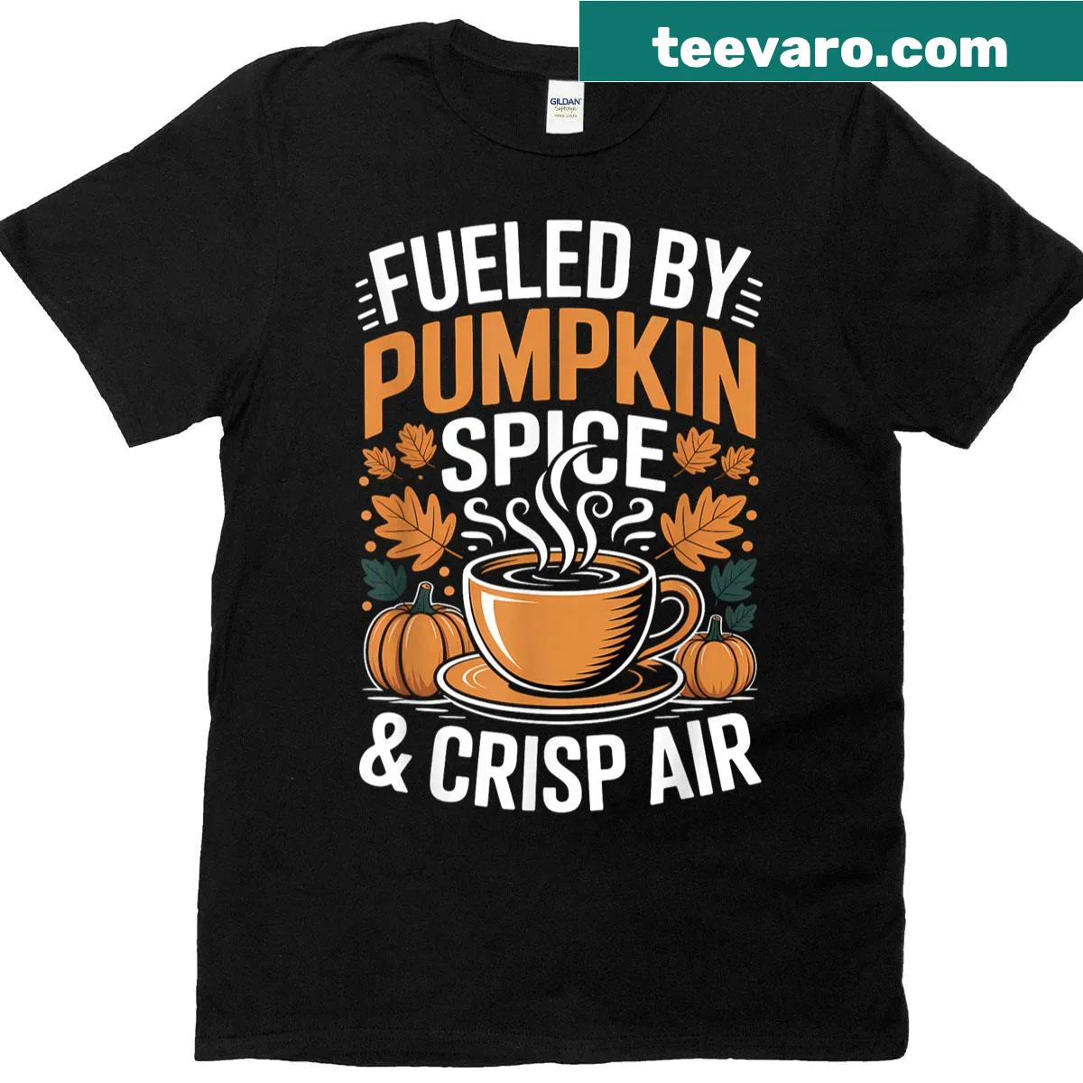 Vintage-style t-shirt celebrating pumpkin spice coffee lovers — on a men's t-shirt