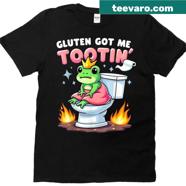 Funny gluten sensitivity graphic with frog on shirt