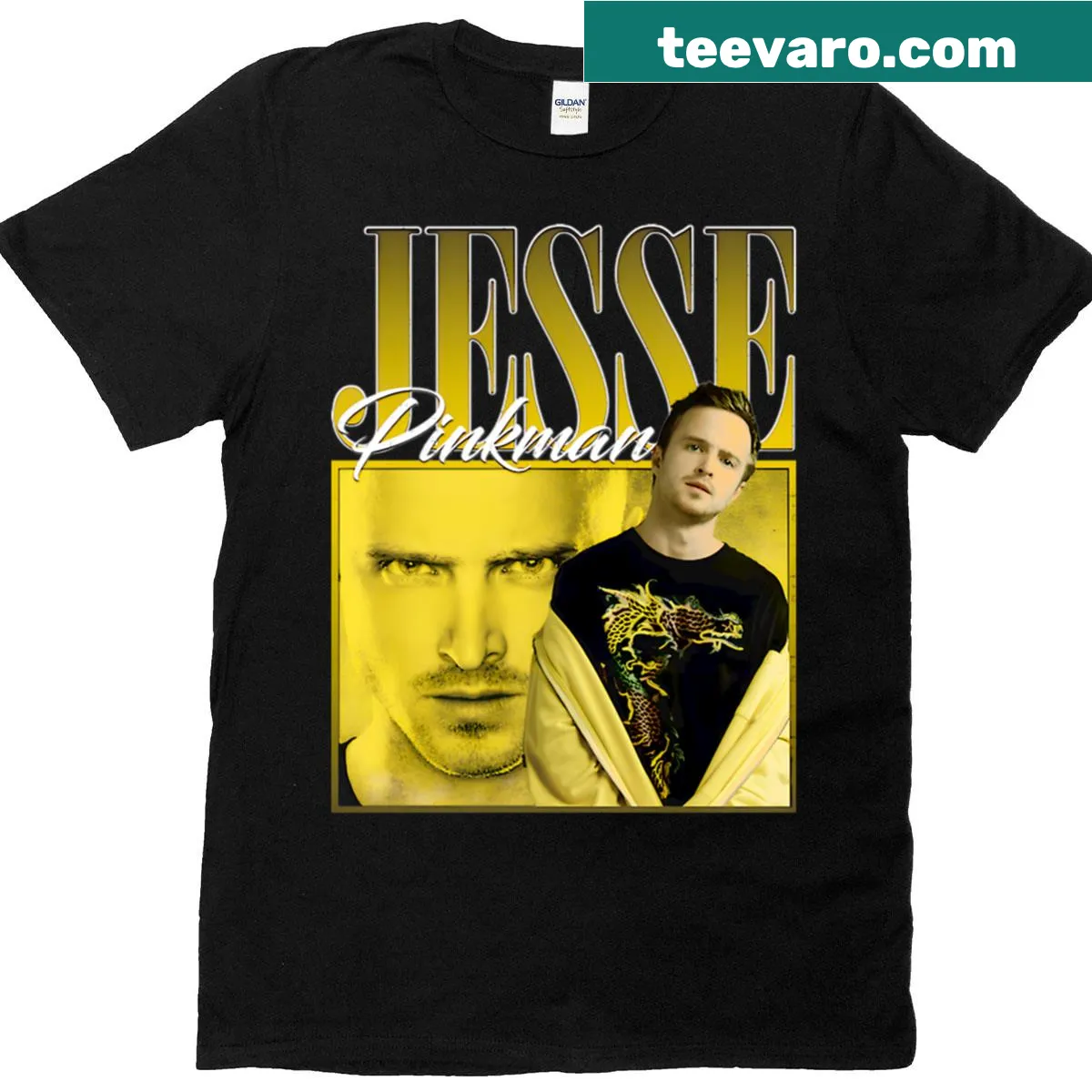 Retro bootleg style portrait graphic on T-shirt — on a men's t-shirt